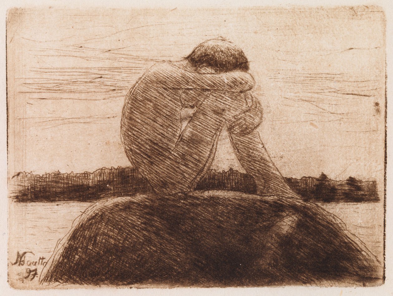 Sulla roccia della riva da Hugo Simberg