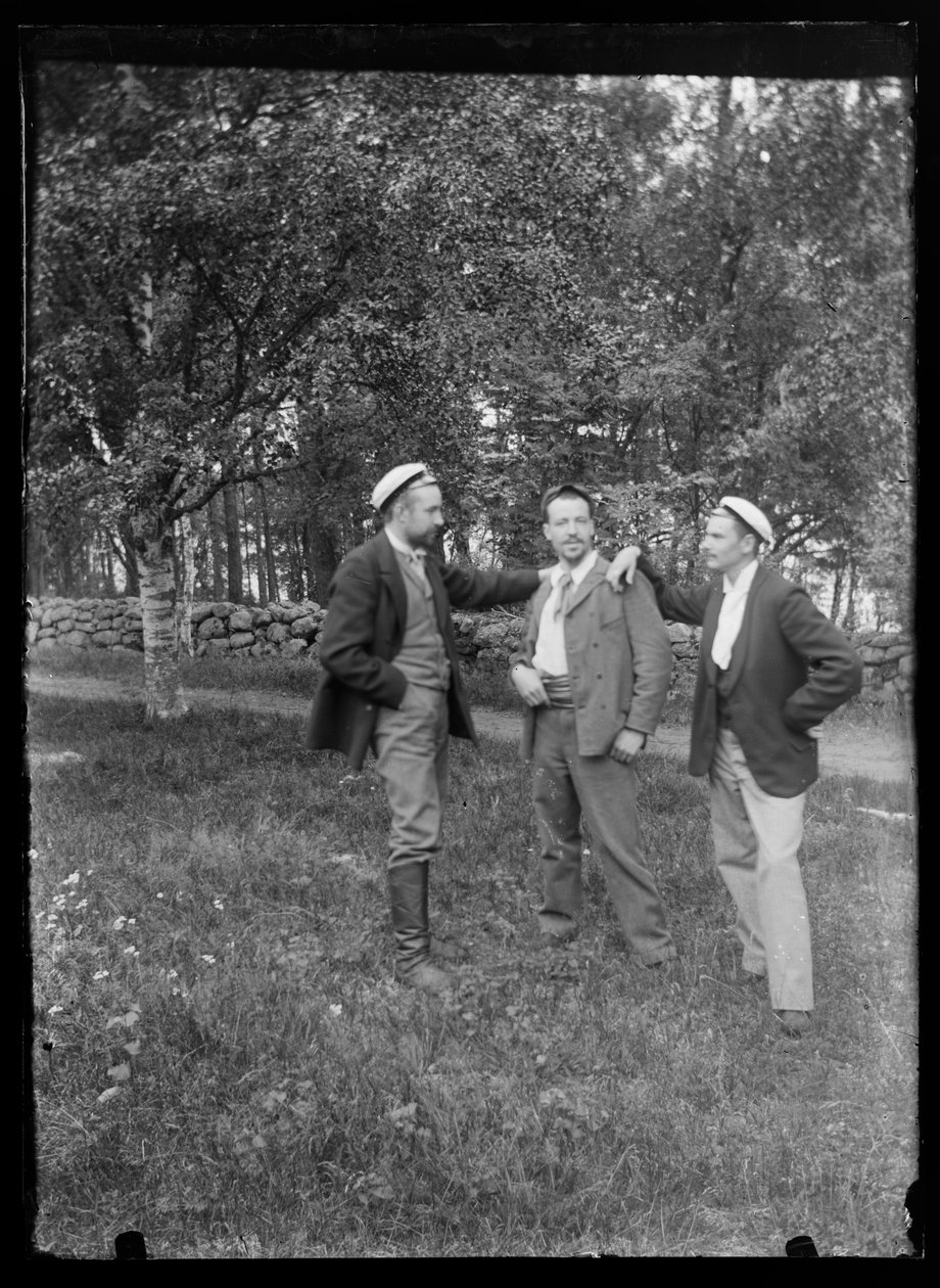 Paul e Hugo Simberg e Einar Relander nel parco Niemenlautka da Hugo Simberg