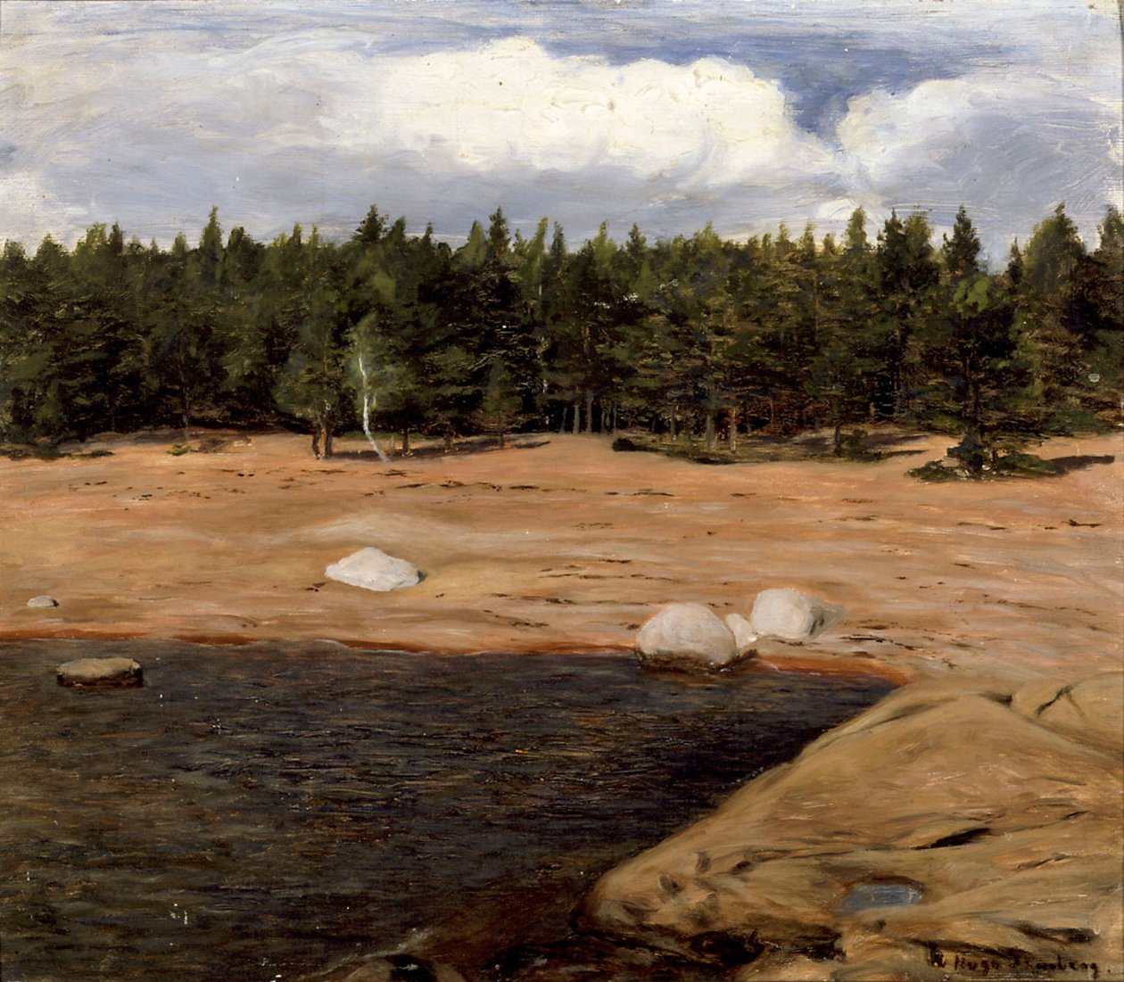 La spiaggia, Niemenlautta da Hugo Simberg