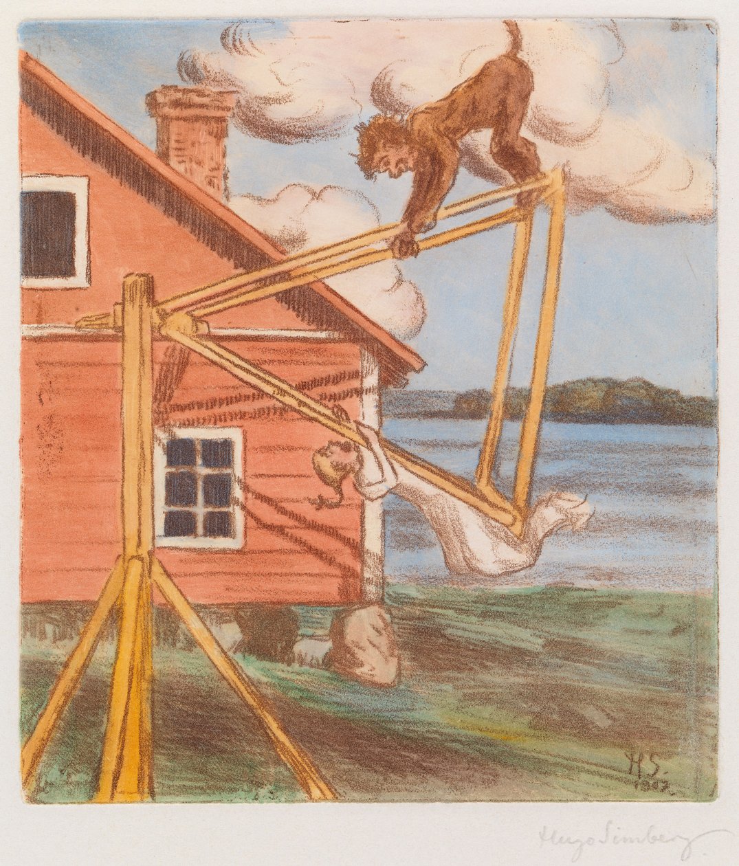 Der Teufel auf der Schaukel da Hugo Simberg