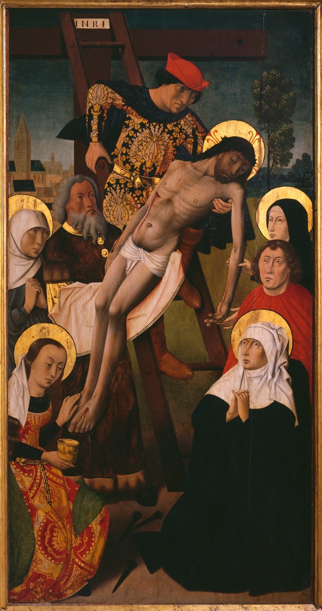 Trittico della Passione, la discesa dalla croce, pannello destro da Hugo van der (studio of) Goes