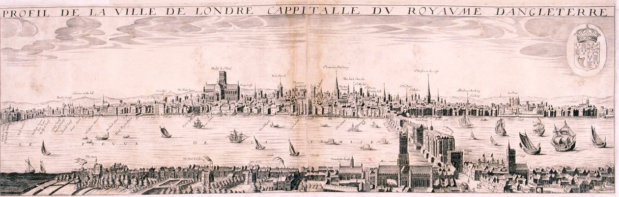 Veduta di Londra da sud, 1643 da Hugue Picart