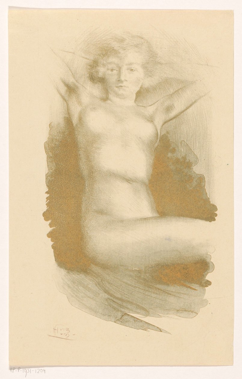 Donna nuda seduta da Huib Luns