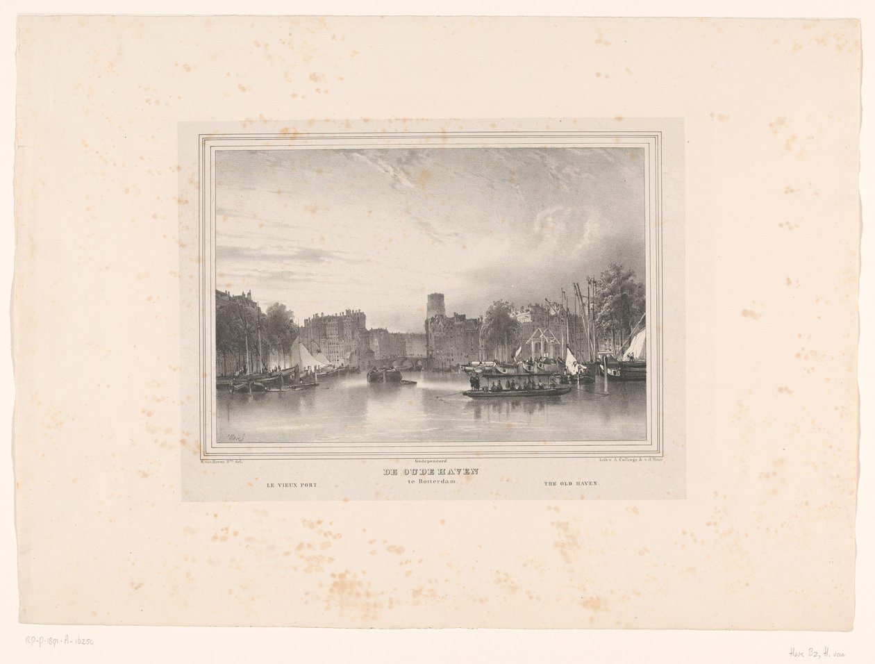 Veduta del vecchio porto di Rotterdam (Vedute della città di Rotterdam) da Huib van Hove Bz
