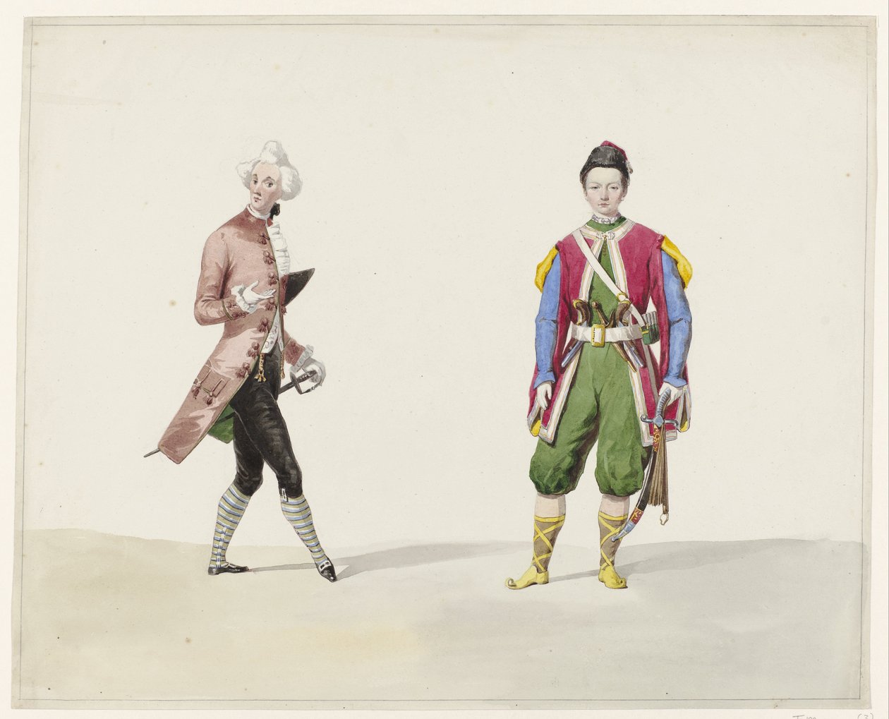 Due uomini in costume storico, 1841 da Huib van Hove Bz