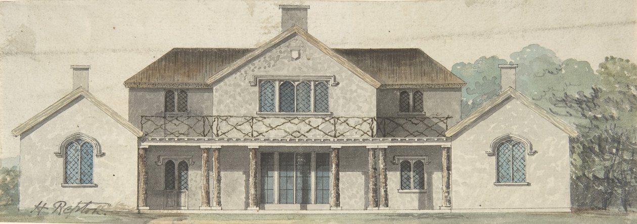 Progetto per un cottage ornée in stile Tudoresco da Humphry Repton