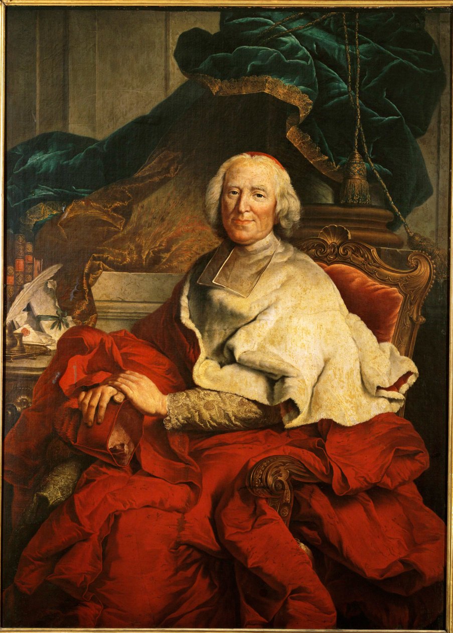 Il cardinale Andre-Hercule de Fleury, ministro capo del re Luigi XV ... (olio su tela) da Hyacinthe (studio of) Rigaud