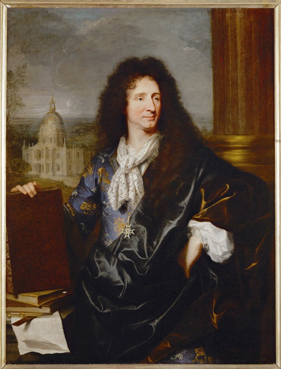 Jules Hardouin-Mansart, primo architetto e sovrintendente degli edifici reali, dipinto nel 1685 ... da Hyacinthe Francois Rigaud