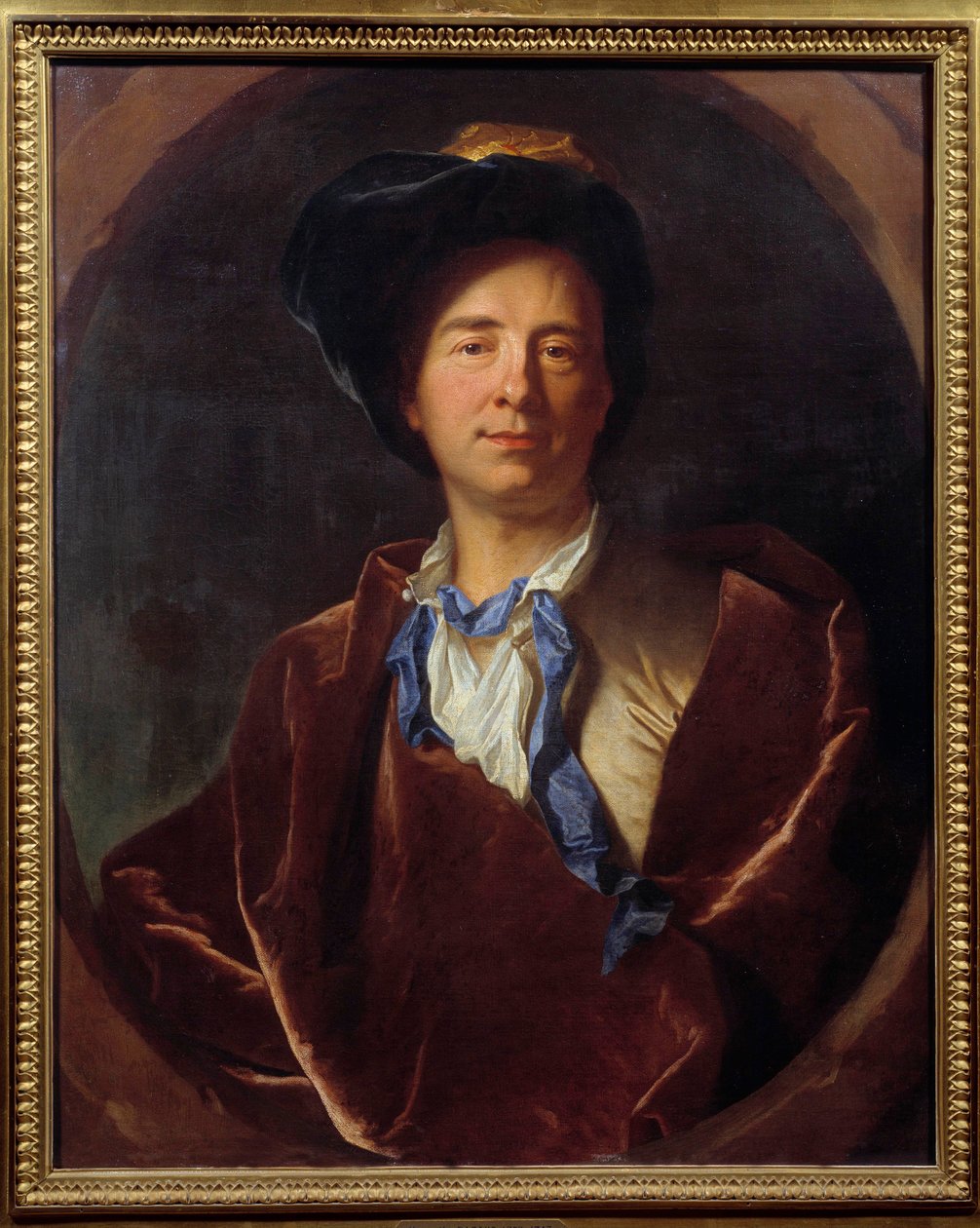Ritratto di Bernard Le Bouyer (Le Bovier) de Fontenelle (1657-1757), scrittore francese. Dipinto di Hyacinthe Rigaud (1659-1743) 1713. Dim. 0,79x0,63 m. Montpellier, museo Fabre da Hyacinthe Francois Rigaud
