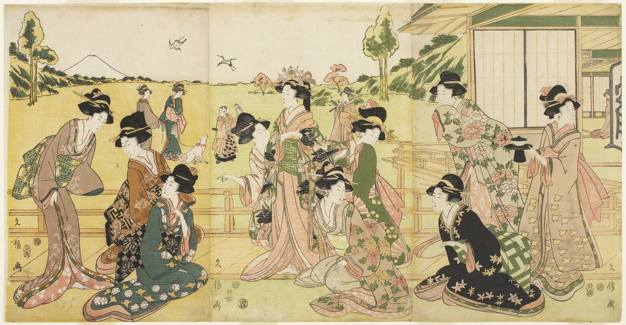Festa di falconeria da Hyakusai Hisanobu Hyakusai Hisanobu