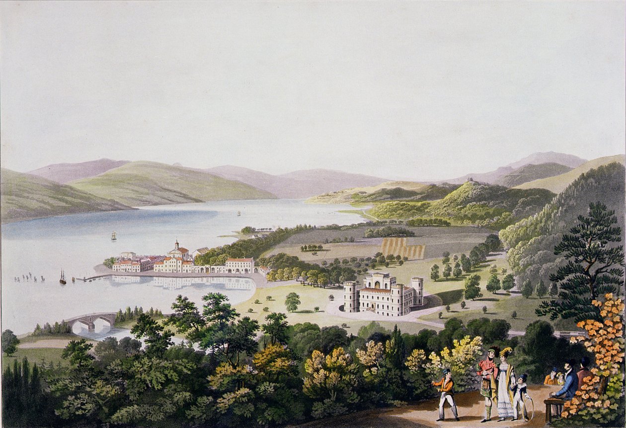 La città di Inverary, pub. da Smith e Elder, 1824 da I Clark