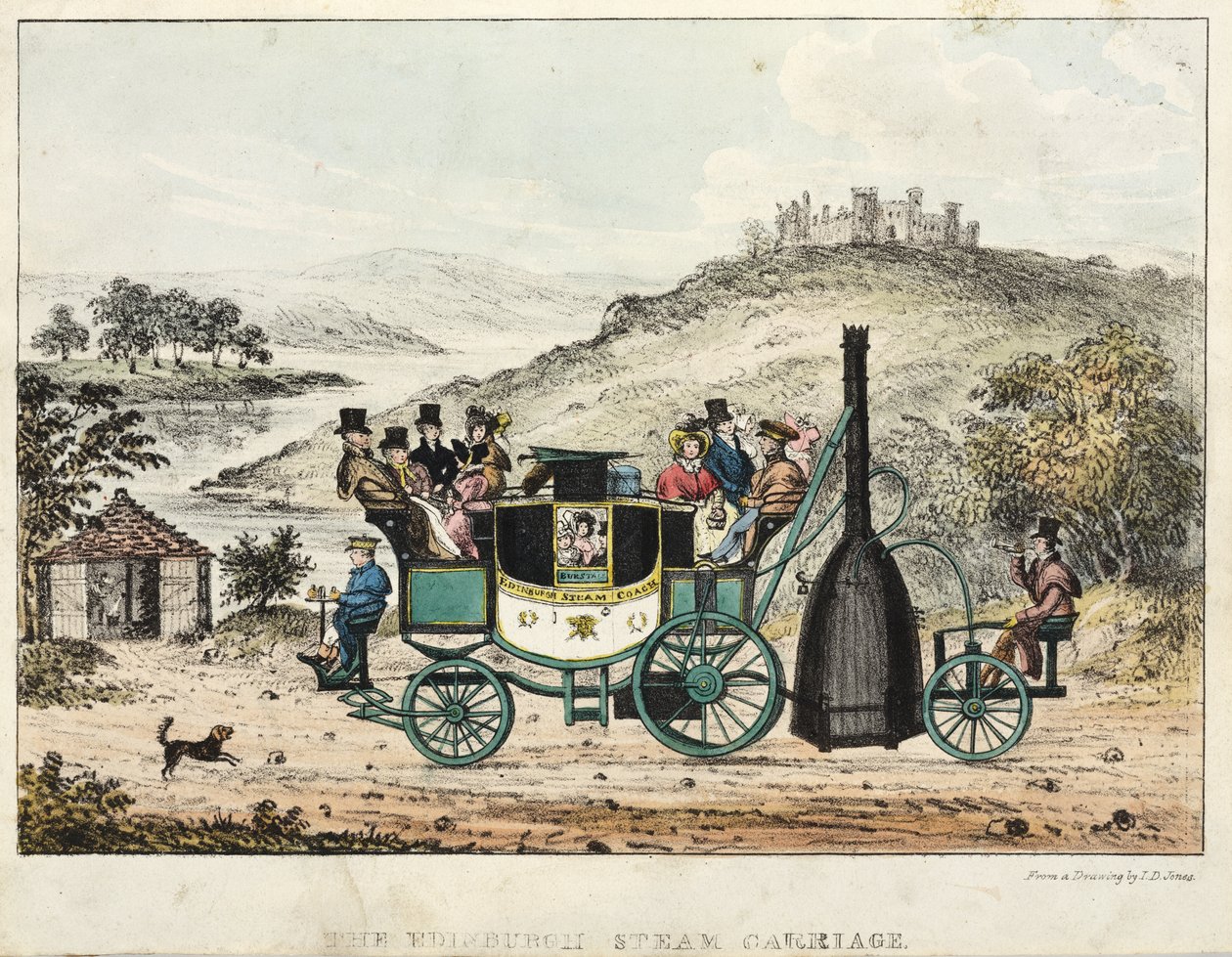La carrozza a vapore di Edimburgo da I.D. after Jones