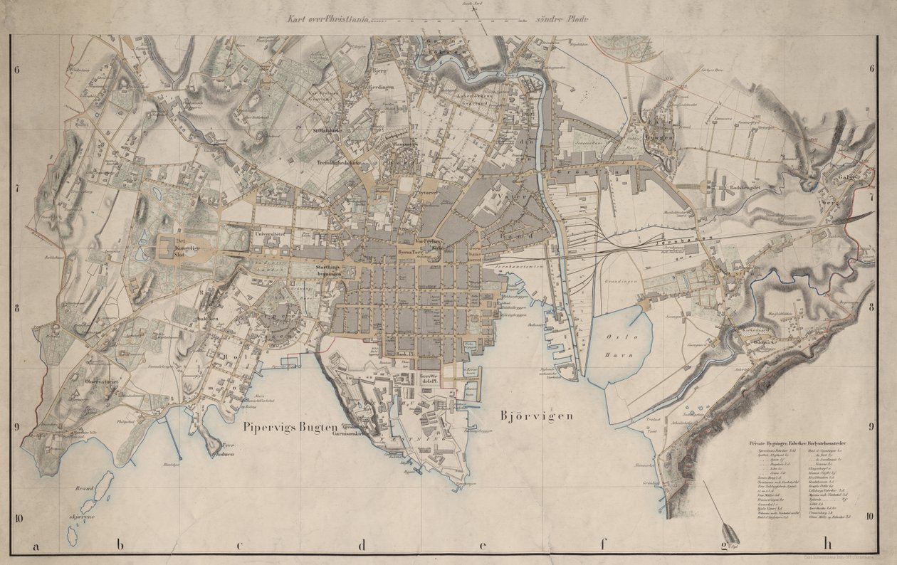 La mappa è stata pubblicata nel 1861 e mostra Christiania da I.W.G. Næser