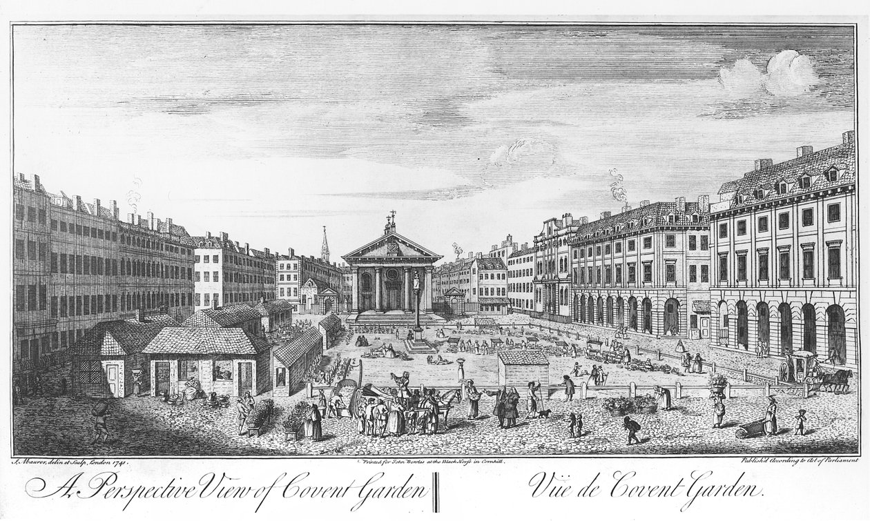 Vista prospettica di Covent Garden da I. (after) Maurer