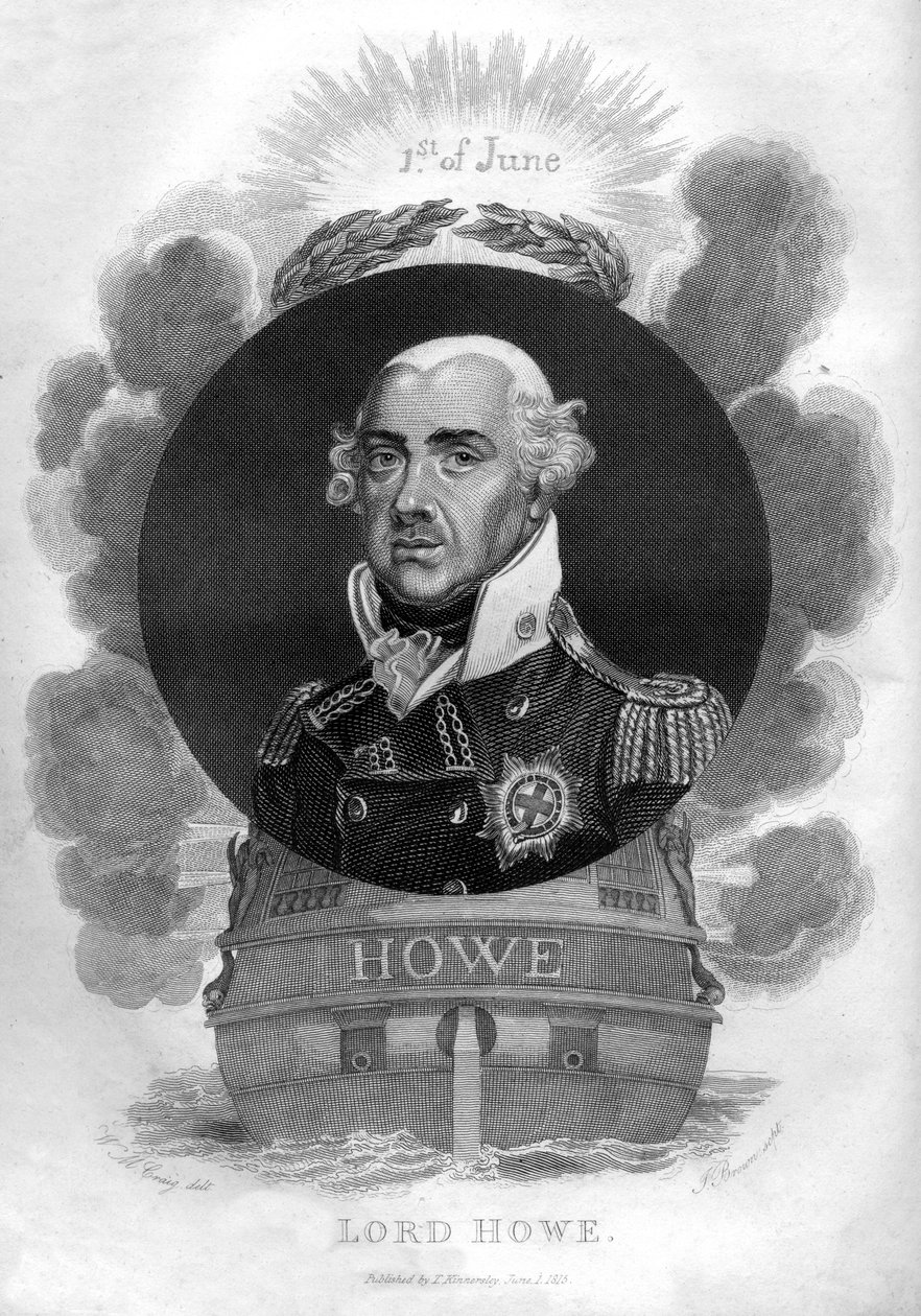 Ammiraglio Richard Howe, 1° Conte Howe, 1726-1799, ammiraglio inglese, 1816 da I. Brown