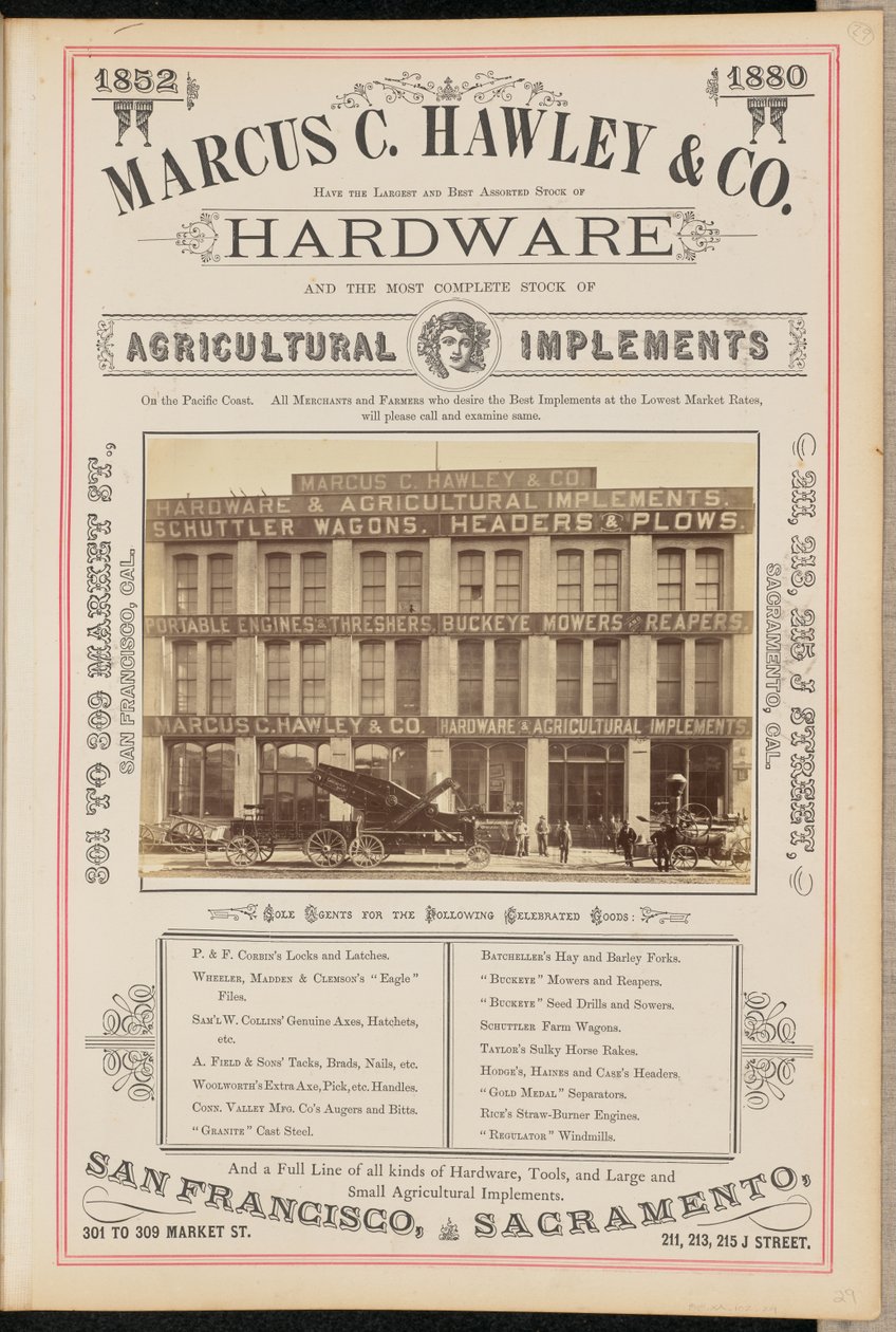 [Marcus C. Hawley and Company, San Francisco]. da I. W. Taber