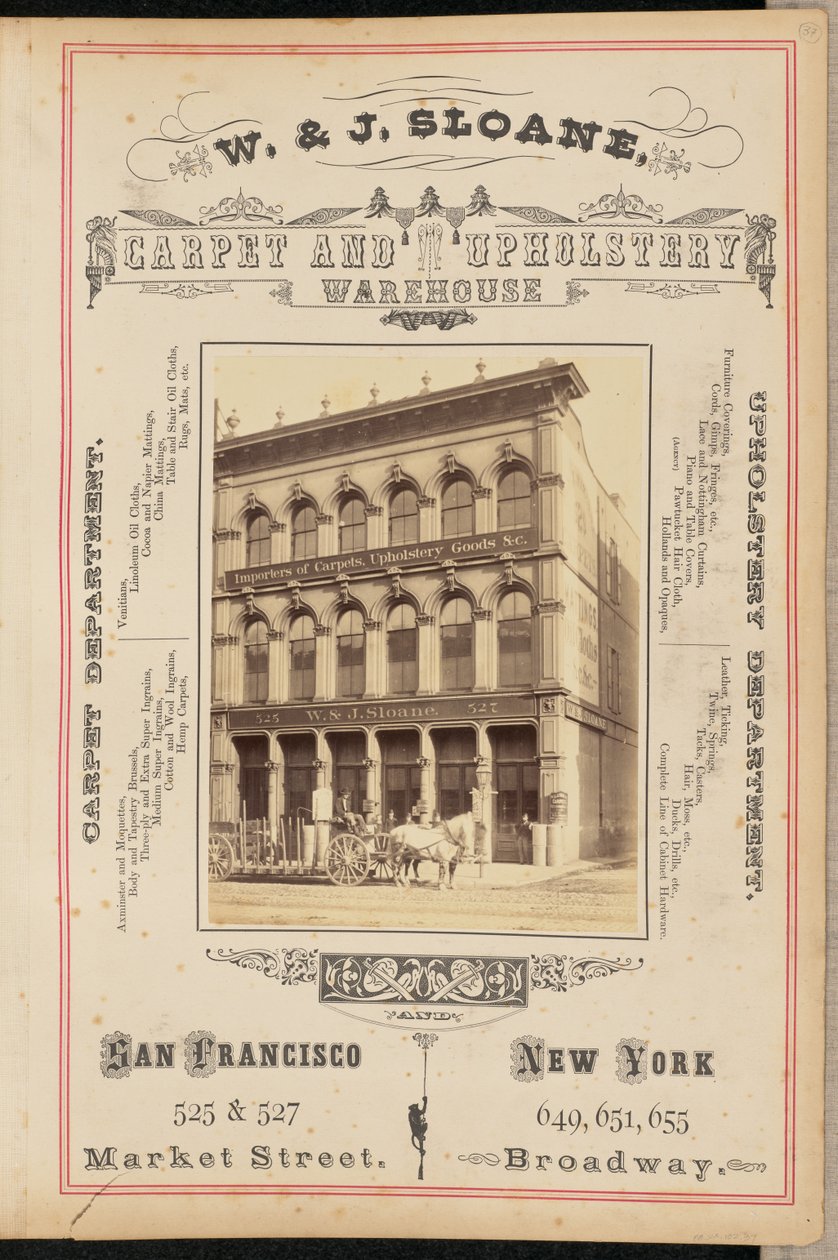 [W. and J. Sloane Carpet and Upholstery Warehouse, San Francisco]. da I. W. Taber