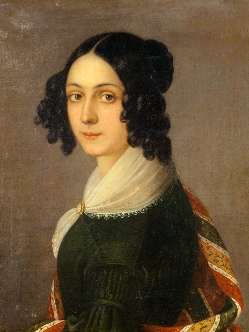 Autoritratto, di Ida Botti Scifoni (1812-1844), olio su tela, 60x47 cm da Ida Botti Scifoni
