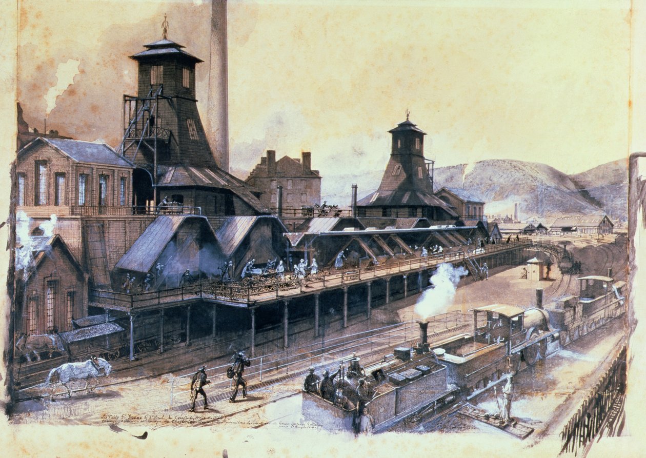 Le miniere di St. Pierre e St. Paul a Le Creusot, 1866 da Ignace Francois Bonhomme