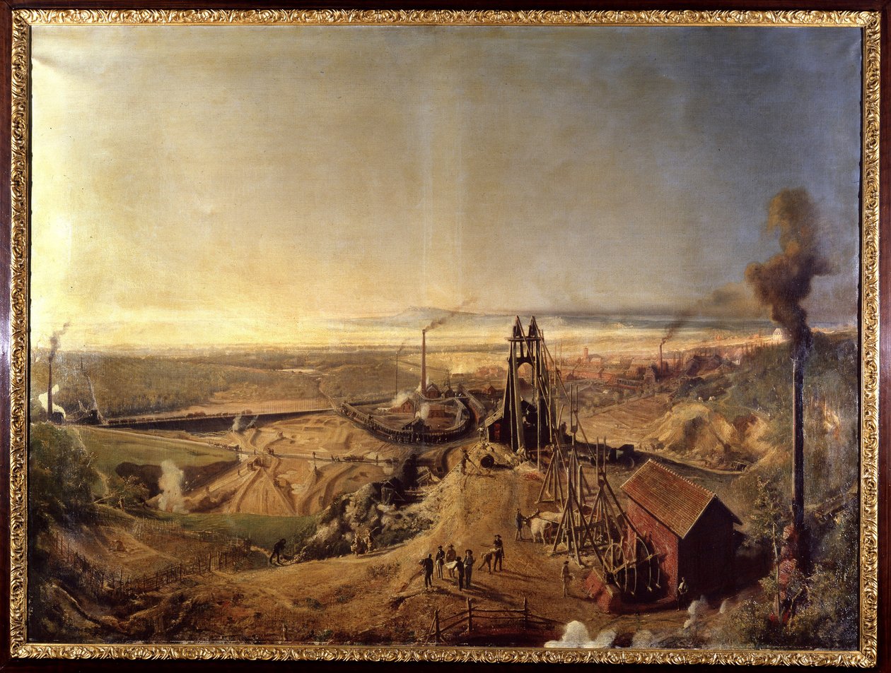Miniera di argilla e cantina di Montchanin. Dipinto di Francis Bonhomme da Ignace Francois Bonhomme