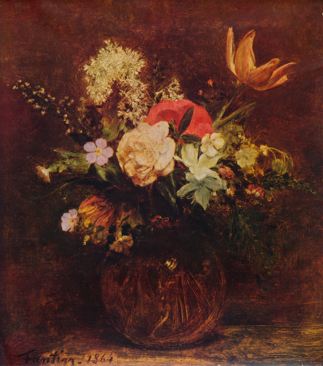 Ciotola di fiori, 1864, 1935 da Ignace Henri Jean Fantin Latour