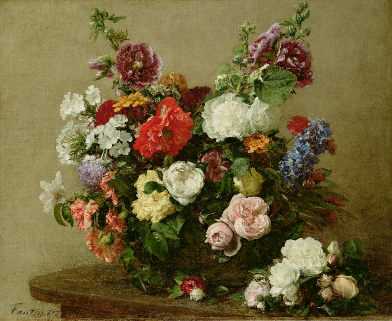Rose e Peonie Francesi, 1881 da Ignace Henri Jean Fantin Latour