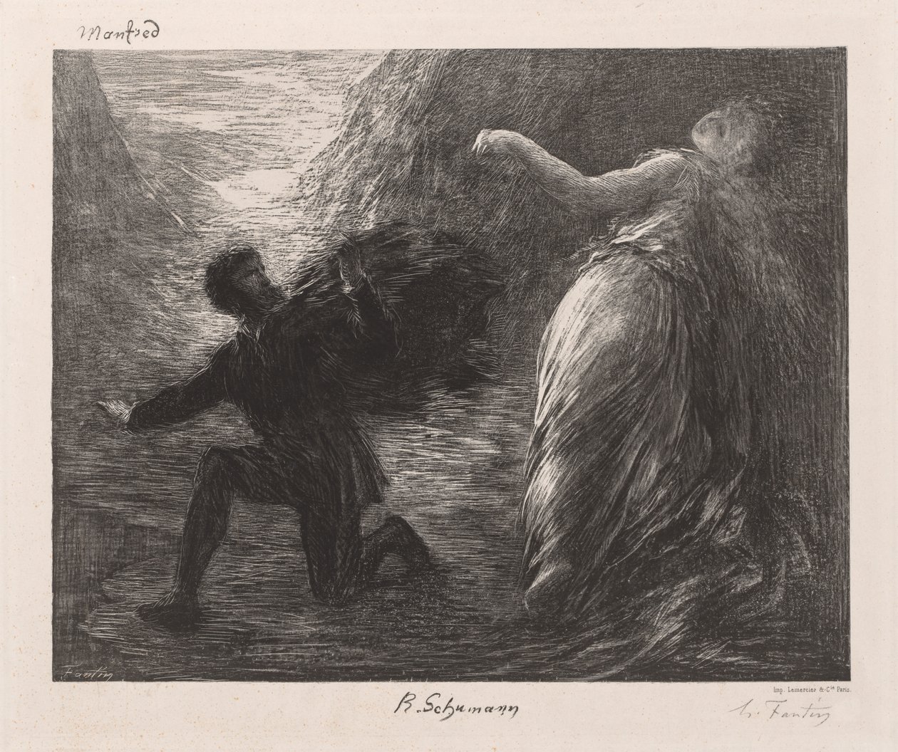 Manfred e Astarté, 1879 da Ignace Henri Jean Fantin Latour