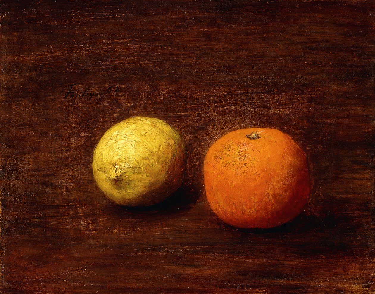 Natura morta, limone e arancia, 1868 da Ignace Henri Jean Fantin Latour