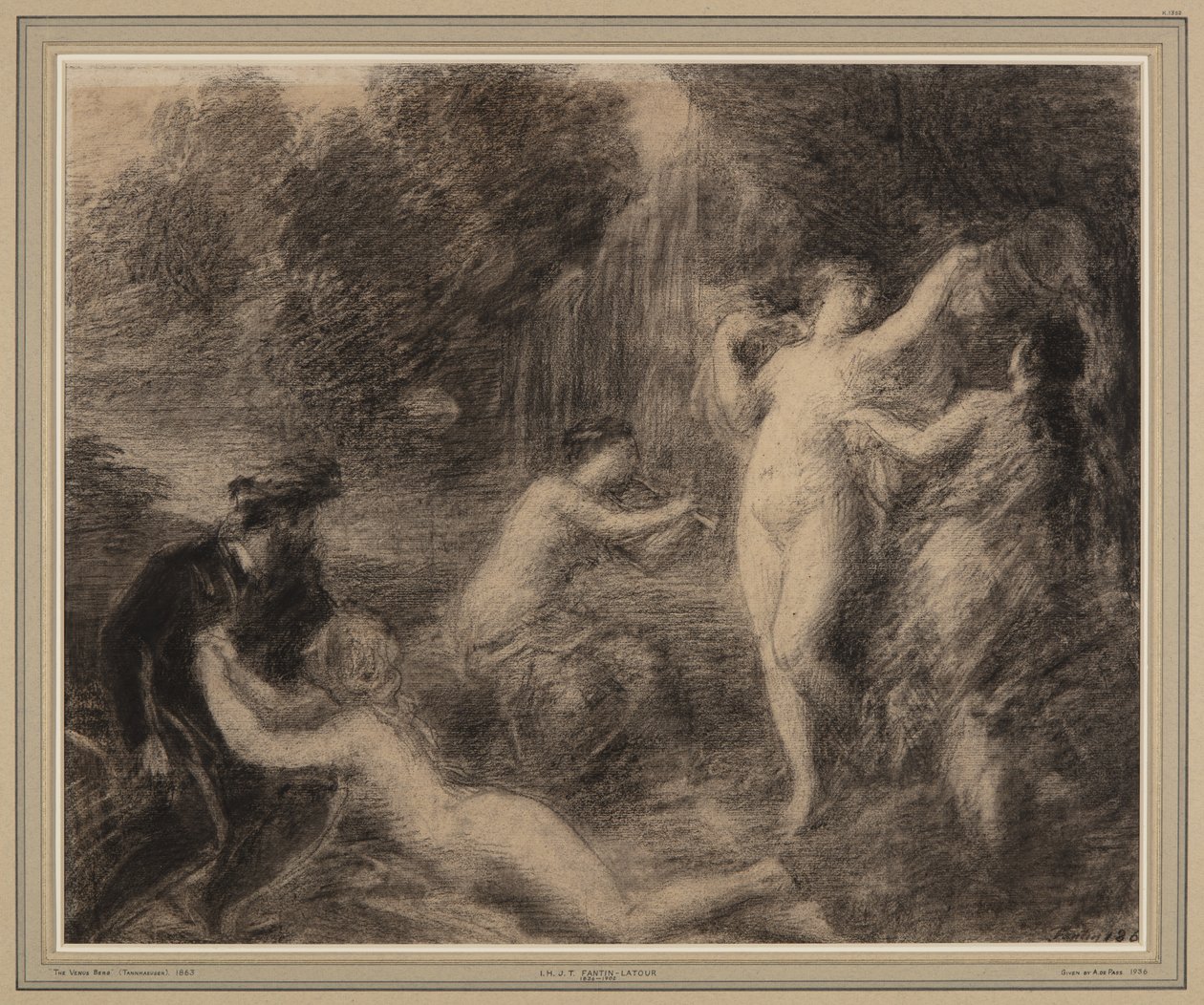 Tannhäuser al Venusberg (gesso su carta) da Ignace Henri Jean Fantin Latour