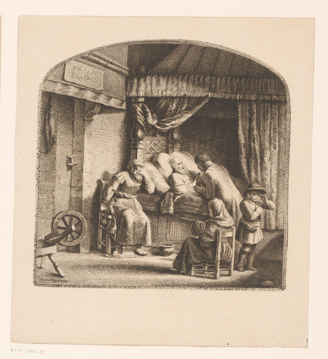 Vecchio sul letto di morte da Ignace Joseph de Claussin (attributed to)