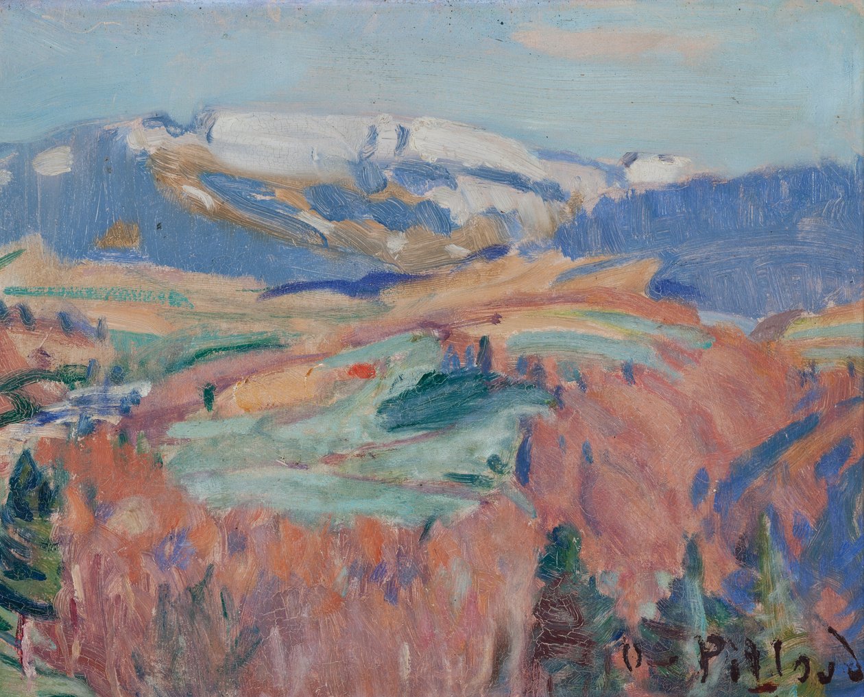 Campagna di Friburgo in autunno da Ignace Nazaire Oswald Pilloud