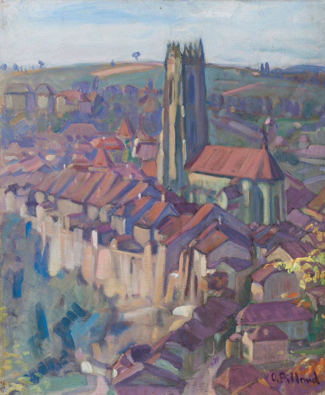 Veduta di Friburgo da Ignace Nazaire Oswald Pilloud