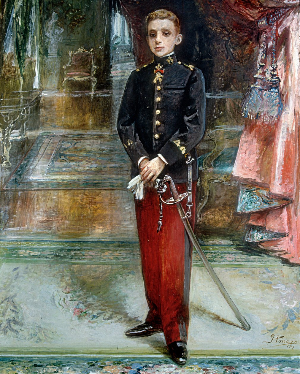 Ritratto del re Alfonso XIII di Spagna da Ignacio Pinazo Camarlech