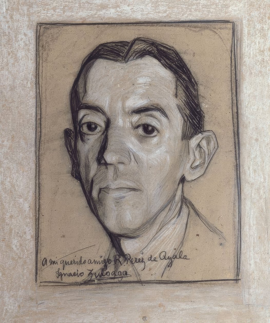 Ritratto di Ramon Perez de Ayala (1888-1962) scrittore e giornalista spagnolo – disegno – generazione del 1914 da Ignacio Zuloaga