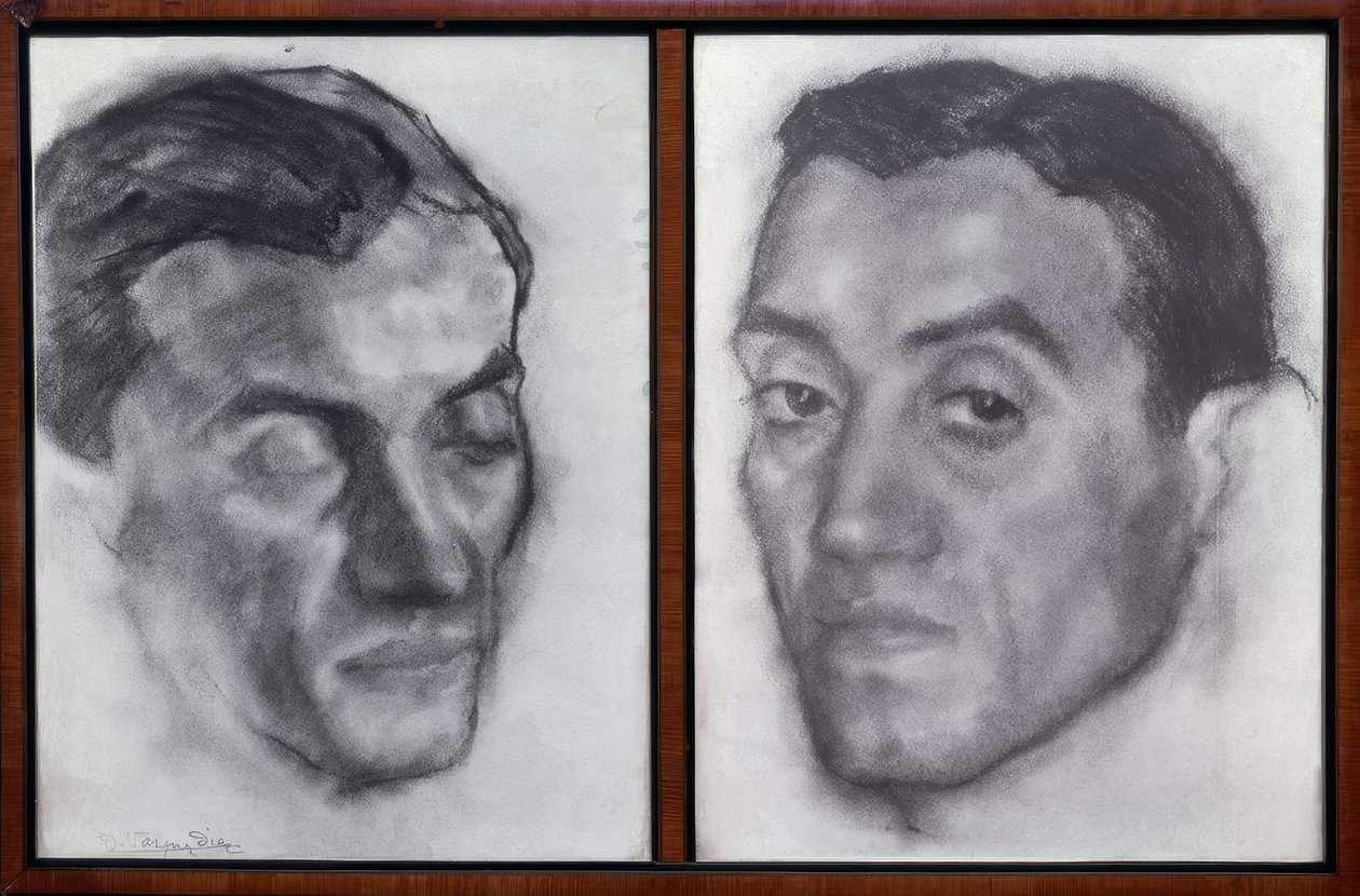 Ritratto di Ramon Perez de Ayala (1888-1962) scrittore e giornalista spagnolo – disegno – generazione del 1914 da Ignacio Zuloaga