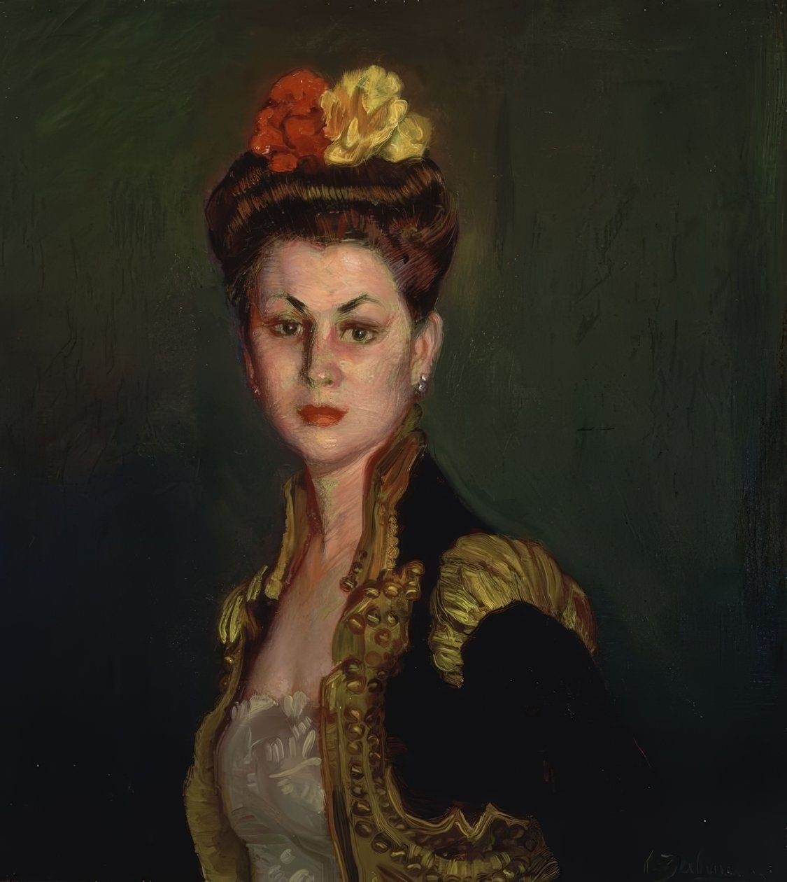 Ritratto di signora con chignon e giacca da torero da Ignacio Zuloaga y Zabaleta