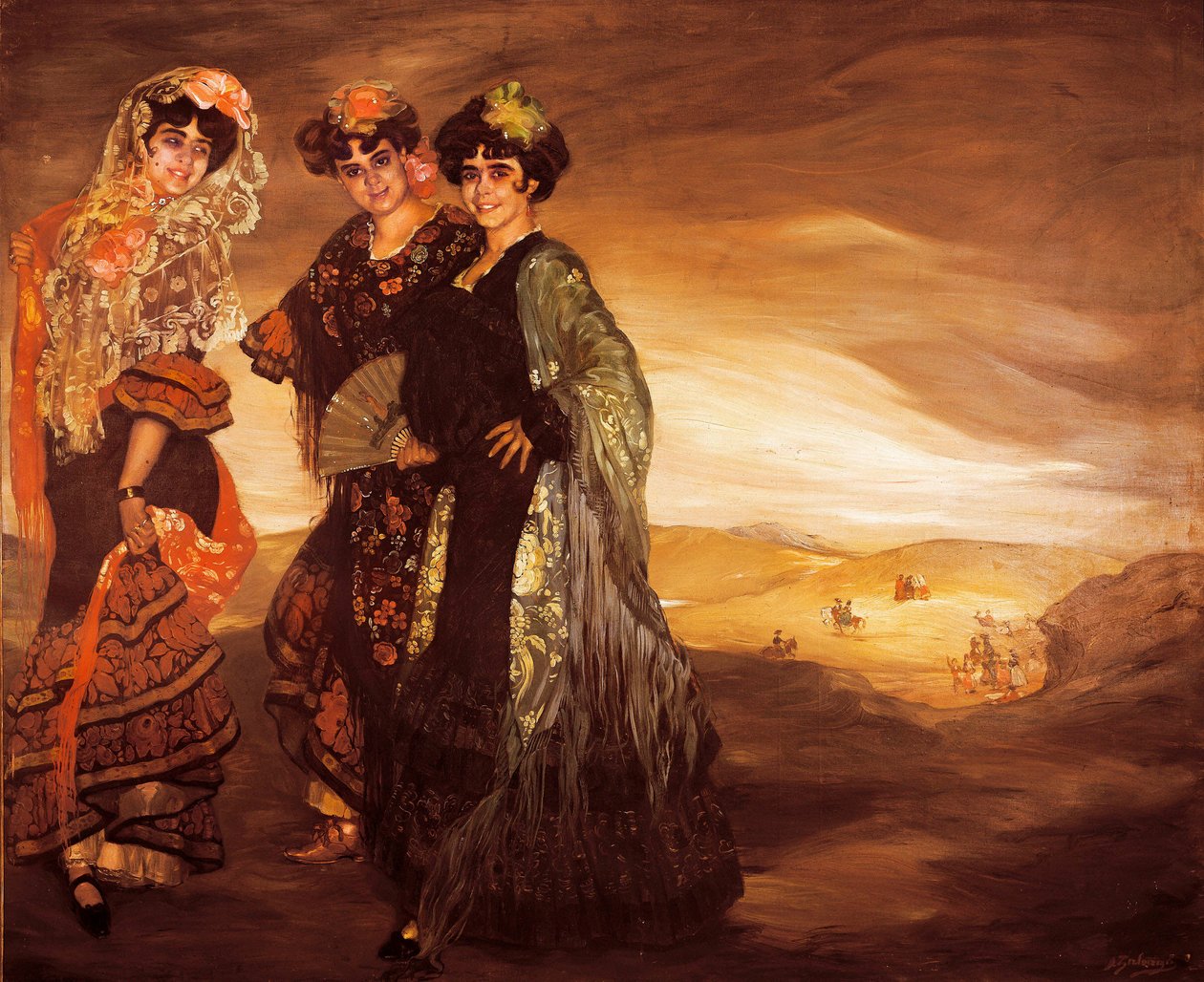 I tre cugini (con i costumi tradizionali spagnoli dei ballerini) c.1903 da Ignacio Zuloaga y Zabaleta