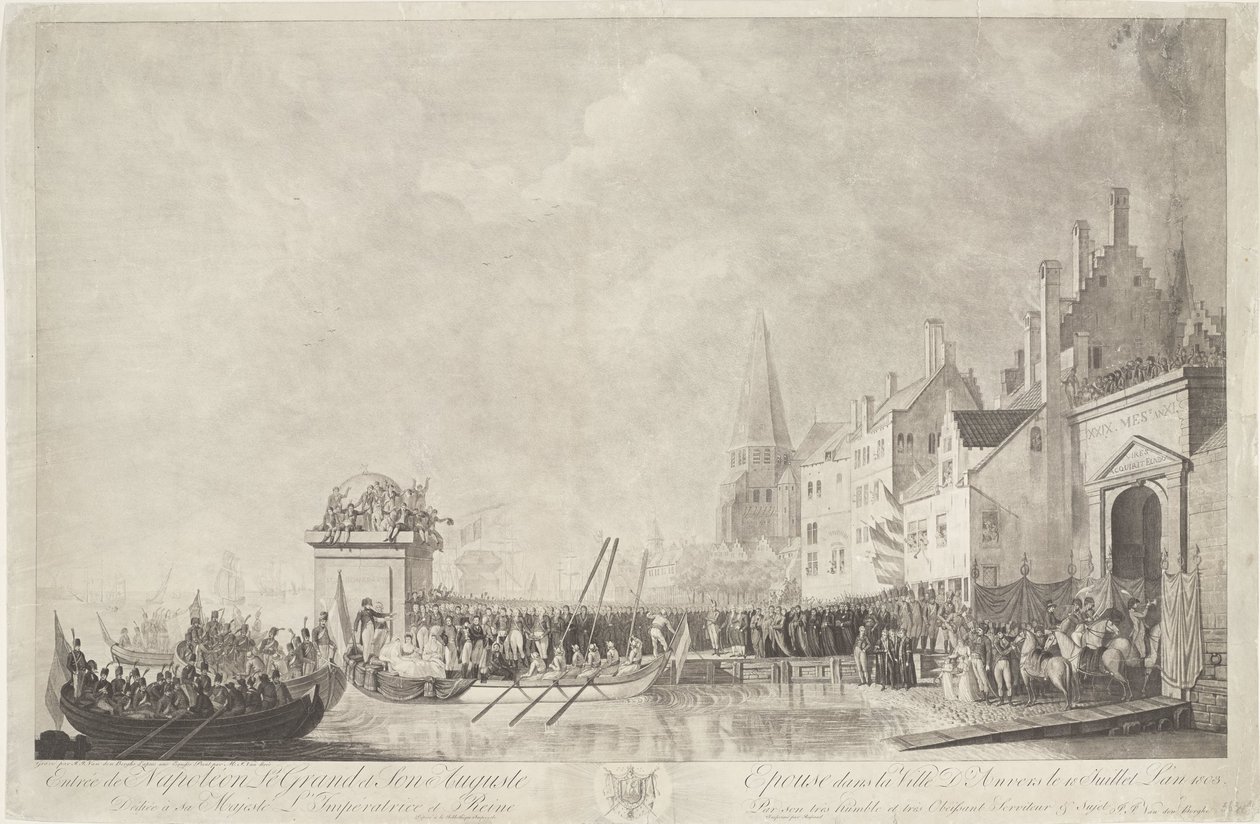 Arrivo di Napoleone e Giuseppina ad Anversa, 1803 da Ignatius Joseph van den Berghe