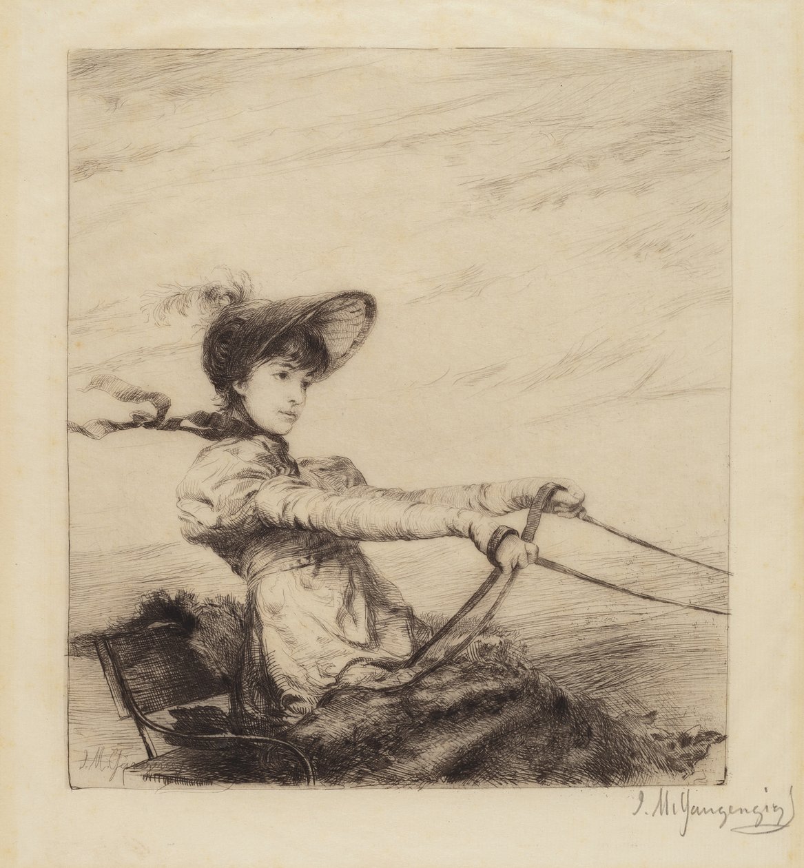 Senza titolo (Donna che guida una carrozza) da Ignaz Marcel Gaugengigl