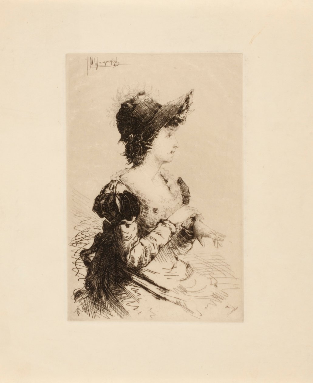 Senza titolo (donna che indossa i guanti) da Ignaz Marcel Gaugengigl