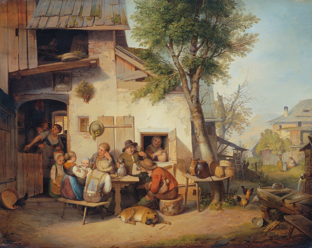Davanti alla locanda del villaggio da Ignaz Raffalt