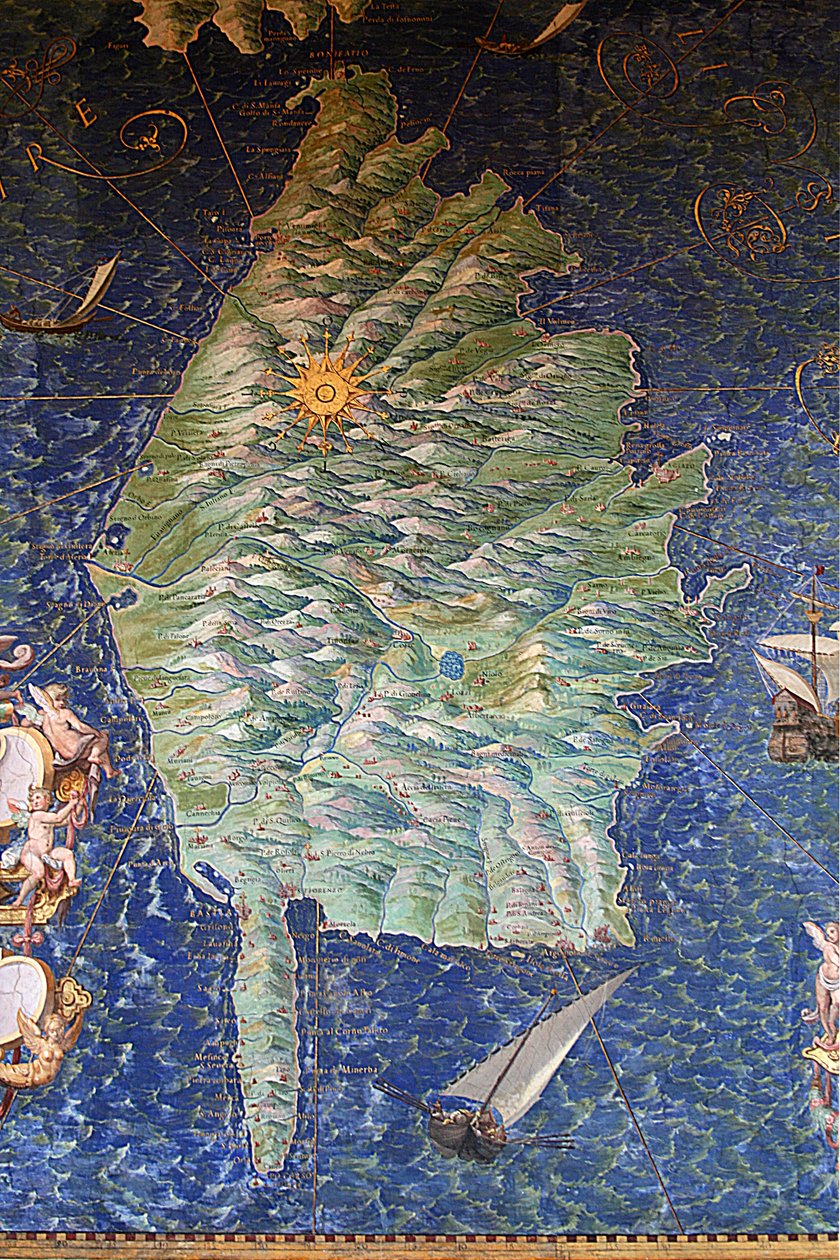 Carta della Corsica - Galleria delle carte geografiche - Musei Vaticani. da Ignazio Danti