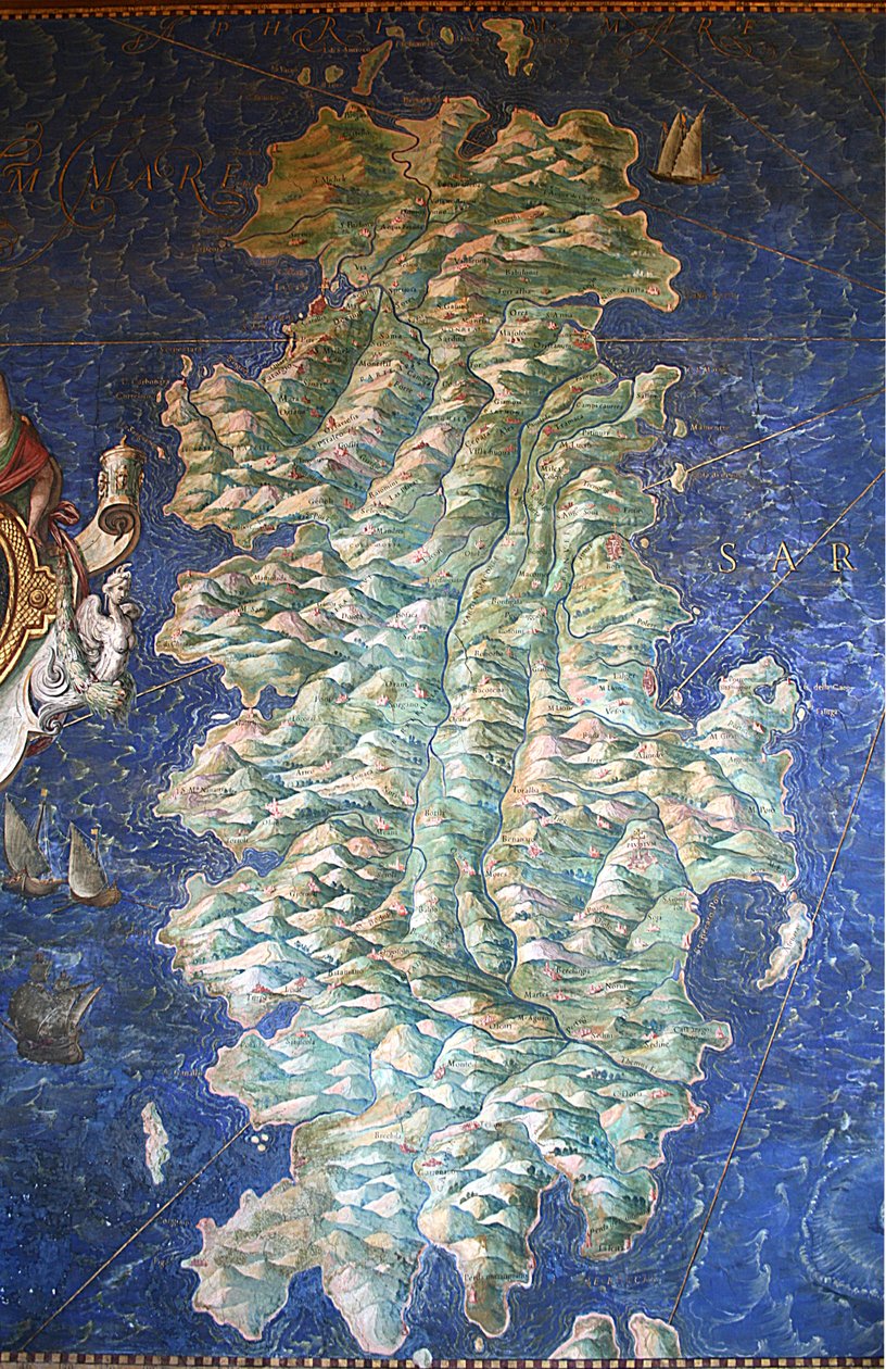 Carta della Sardegna - Galleria delle carte geografiche - Musei Vaticani. da Ignazio Danti