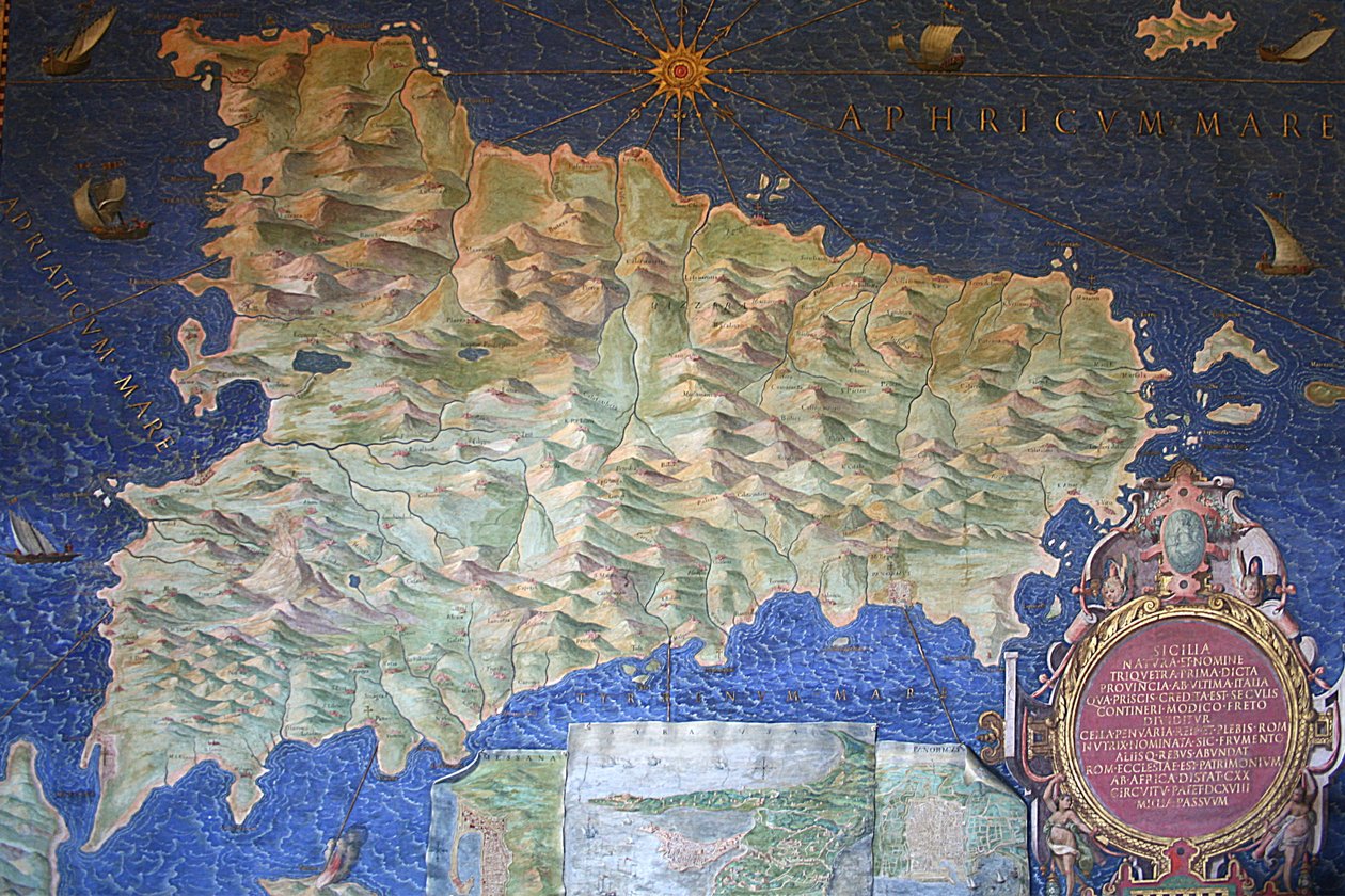 Mappa della Sicilia da Ignazio Danti