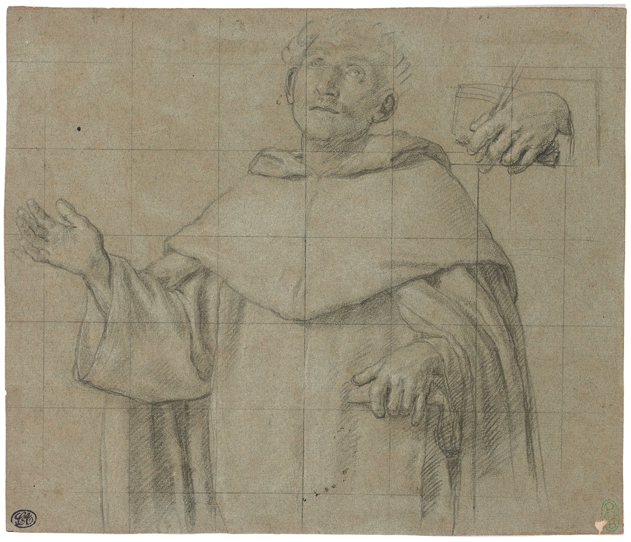 Un santo domenicano, forse San Pietro Martire, mezzo busto, con un libro da Il Sassoferrato