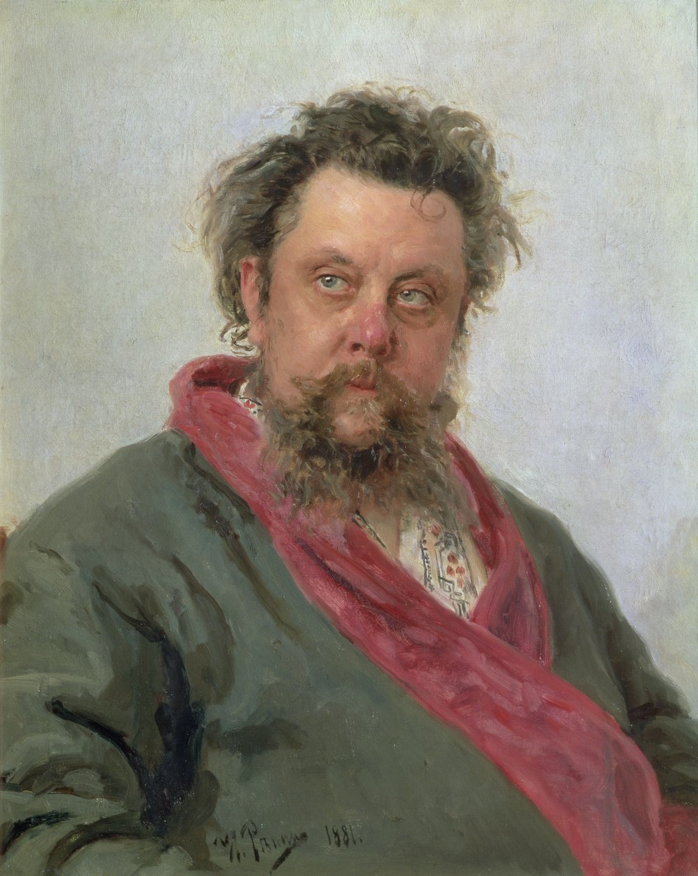 Ritratto di Modest Petrovich Mussorgsky (1839-81) 1881 da Ilya Efimovich Repin