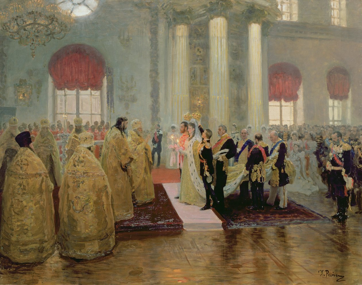 Il matrimonio dello Zar Nicola II (1868-1918) e Alexandra Feodorovna (1872-1918) 1894 da Ilya Efimovich Repin