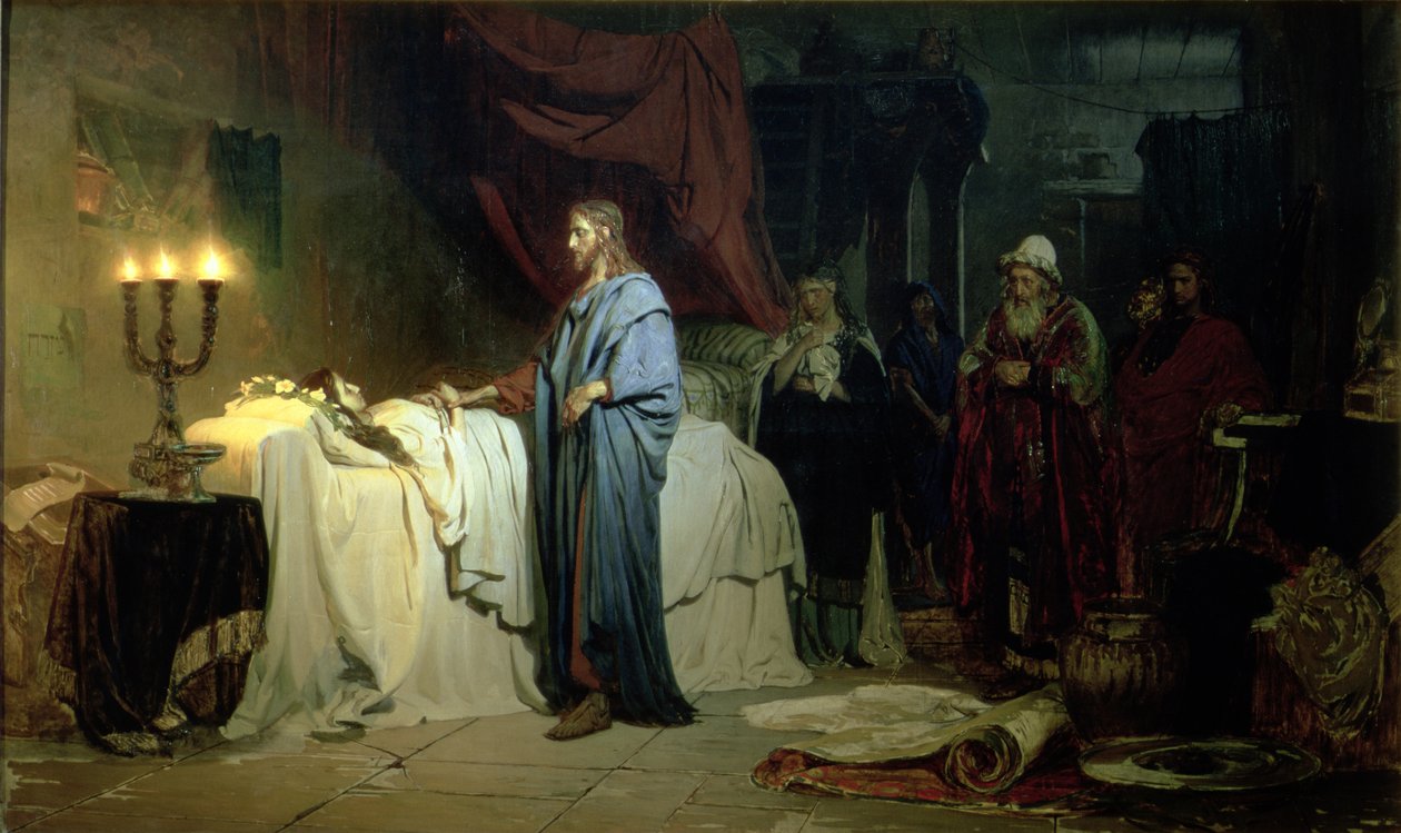 La resurrezione della figlia di Giairo, 1871 da Ilya Efimovich Repin