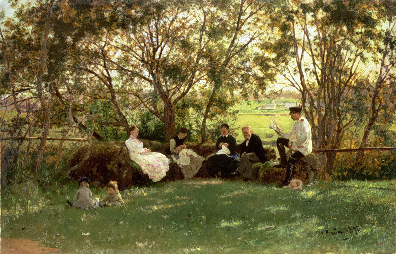 La panchina del prato, 1876 da Ilya Efimovich Repin