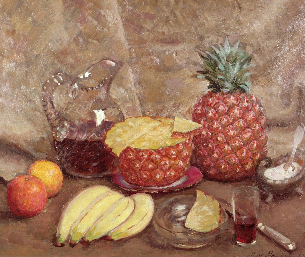Natura morta con ananas da Ilya Ivanovich Mashkov